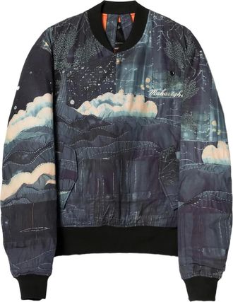 maharishi Bomber 6227 Boro Crane Monk MA1 con stampa - Blu