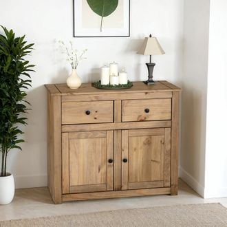 Seconique Panama 2 Door 2 Drawer Sideboard in Light Oak