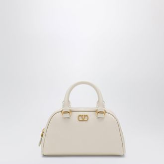 Valentino Garavani Ivory VLogo Signature mini duffle bag in grained calfskin