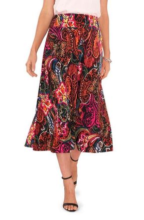 Chaus Midi Skirt in Black/fuschia/rust at Nordstrom, Size X-Large