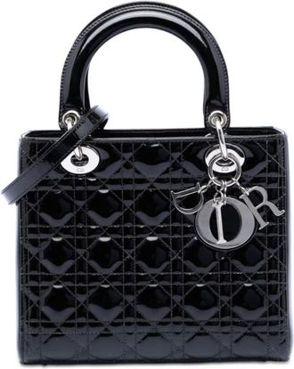 Dior Pre-owned Dior Medium Patent Cannage Lady Dior Ladies 16-BO-0132