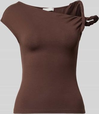 LeGer By Lena Gercke Top im One-Shoulder-Look Modell Fenna in Mittelbraun, Gr&ouml;&szlig;e 34