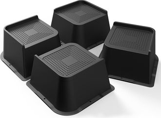 OEM 4 Soportes En Forma De L, 7 Cm De Altura - Soporta Hasta 6000 Kg - Para Cama, Sof&aacute;, Mesa, Escritorio - Negro