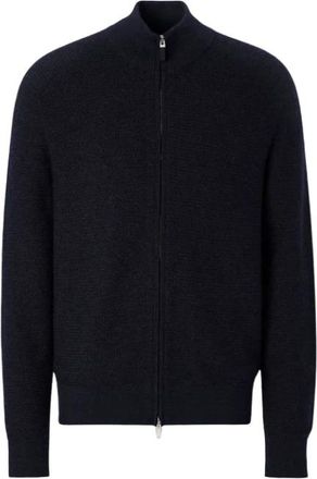 Ermenegildo Zegna Cashseta Full-Zip Cardigan - Heren - Sweatshirts & Hoodies - Blauw - Maat: 5XL Zijde