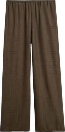 Toteme Monogram Flannel PJ Bottoms - Dames - Wijde Broeken - Bruin - M - Broeken