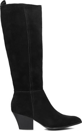 Notre-V Zwarte Hoge Hak Laarzen Shn 80672-02 - Dames - Cowboylaarzen - Zwart - 39 EU - Wol - Schoenen