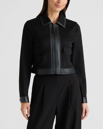 Ellen Tracy Womens Zip Front Jacket