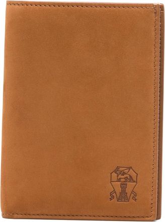 Brunello Cucinelli Portafoglio in pelle scamosciata - Marrone