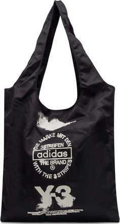 Yohji Yamamoto Borsa tote con stampa - Nero