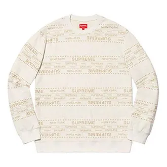 SUPREME Metallic Jacquard Crewneck White SUP-SS19-643