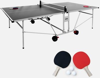 Sweeek Mesa De Ping Pong Exterior Plegable Con 2 Raquetas Y 3 Pelotas, 274cm
