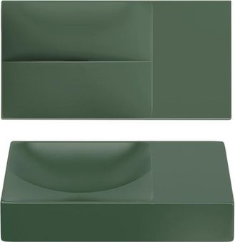 Clou Vale fontein 38 cm z.kraang rechts mat pijnboom groen keram