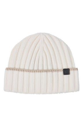 Bruno Magli Cashmere Wide Rib Beanie in Ivory at Nordstrom Rack
