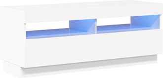 vidaXL Vidaxl - Mueble De Tv Con Luces Led Blanco Brillante 100x35x40 Cm