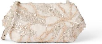 Brunello Cucinelli Pouch bag with dazzling seabed embroidery in Beige at Nordstrom
