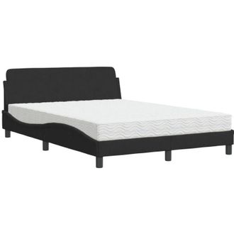 vidaXL Cama Con Colch&oacute;n Terciopelo Negro 120x200 Cm Vidaxl