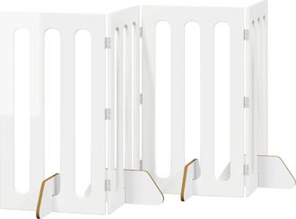 vidaXL Valla Plegable Para Mascotas 4 Uds. Blanco Brillante Vidaxl