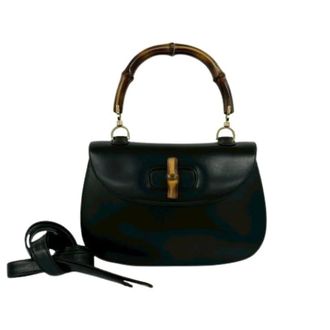 Gucci Pre-owned Handbags, female, Black, Size: ONE SIZE Pre-owned Vintage Bamboo Shoulder Bag