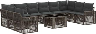 vidaXL Conjunto De Sof&aacute;s De Jard&iacute;n 11 Uds. Gris Y Gris Oscuro Vidaxl
