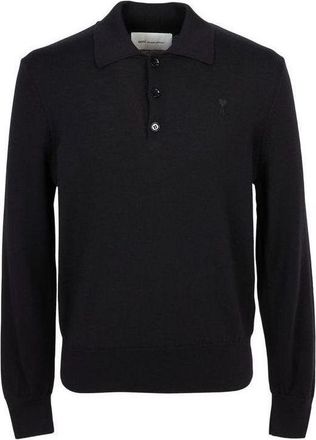 Ami Collar Knitwear Black HPL457-KN0197-0180