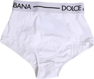 Dolce & Gabbana Womens White Nylon Logo Waistband Panty Underwear 25+pa Clothing
