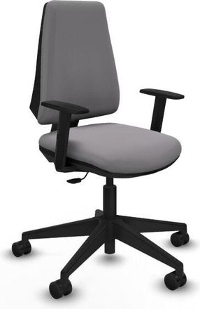 Piqueras y Crespo Elche Cp Similpiel Gris Brazos 1d Base Piramidal Ruedas Nailon 65mm