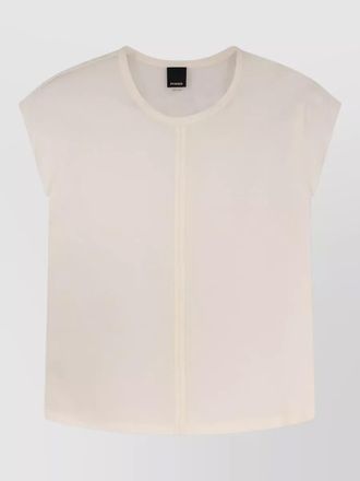 Pinko silk short-sleeve crew-neck blouse
