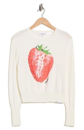 Desigual Strawberry Knit Sweater in White at Nordstrom Rack, Size X-Large
