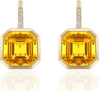 Goshwara Gossip Asscher-Cut Semiprecious Stone & Diamond Drop Earrings in Yellow at Nordstrom