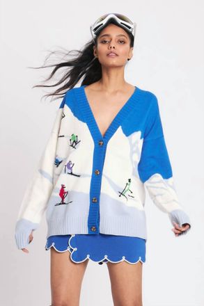 Rachel Antonoff Ski Slope Cardigan In Bluebird Day