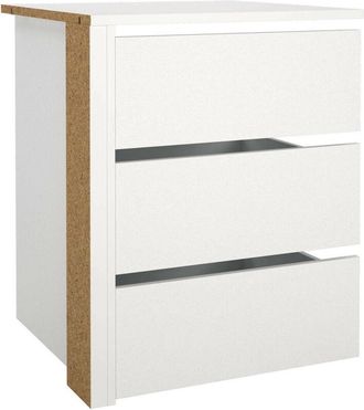 Dmora Cassettiera Giacarta, Settimino multiuso, Comò camera da letto, Mobile con cassetti, 57x55 h70 cm, Bianco - Dmora