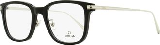 Omega OM5005H Square Metal-Accented Acetate Eyeglasses - Black