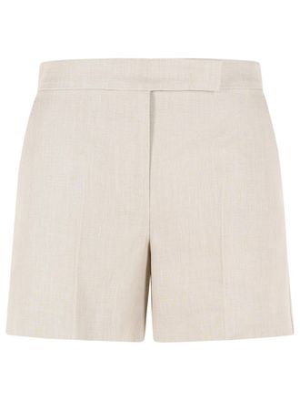 Max Mara Landa Shorts In Sand Coloured Linen Mat