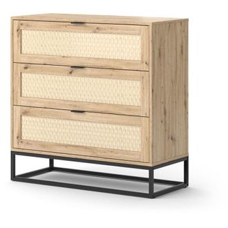 Vicco Cassettiera Natal, Marrone, 140 x 92.5 cm con 3x cassetti, Vicco