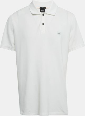HUGO BOSS Boss By Hugo Boss White Pique Slim Fit Polo T-Shirt