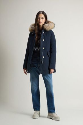 Woolrich dames Arctic Parka van Urban Touch met afneembaar bont Blauw Grootte XXL