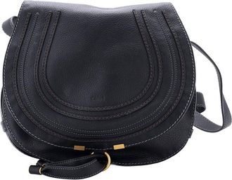Chlo&eacute; Black Leather Marcie Crossbody Medium (Authentic Pre-Loved)