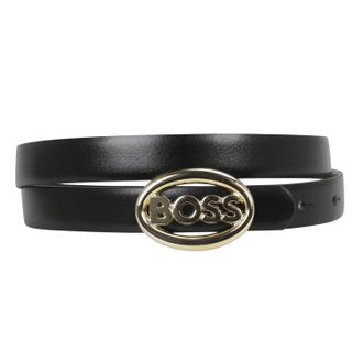 HUGO BOSS Leren herenriem met gesp (Zwart)