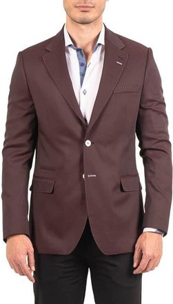 Maceoo Socrate Resistance22 Red Micropattern Viscose Blend Blazer at Nordstrom, Size 3