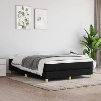 Berkfield Home Box Spring Bed Frame Black 135x190 cm Double Fabric