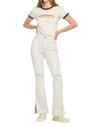 Hidden Jeans Ryan Low Rise Bootcut Jeans In Sea Salt