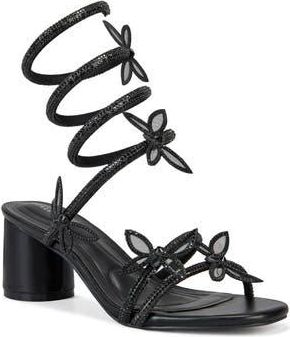 Azalea Wang Quinton Ankle Wrap Sandal in Black at Nordstrom Rack, Size 6.5