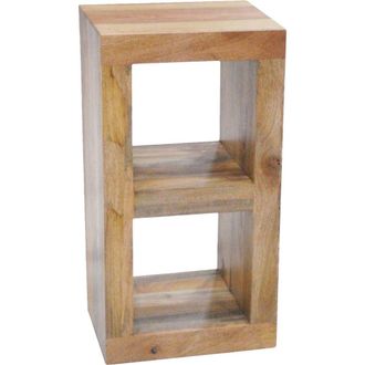 Jaipur Furniture 2 Hole Display Unit - Mango Wood - L35 x W44 x H81 cm - Light Finish in Brown