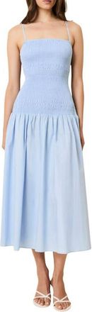 Solid & Striped The Vida Smocked Sleeveless Maxi Dress in Open Water at Nordstrom, Size X-Small