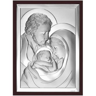 OEM Cuadro De Plata Sagrada Familia Recuerdo De Boda, Bautismo, Comuni&oacute;n 6649wm 9 X 13 Cm