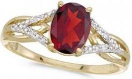 Allurez Oval Ruby and Diamond Cocktail Ring in 14K Yellow Gold (1.52 ctw)