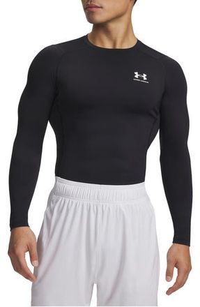 Under Armour HeatGear Compression Long Sleeve Top in Black at Nordstrom, Size Xxx-Large