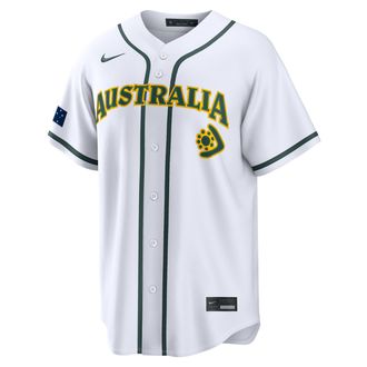Nike Australia National Baseball Team 2026 World Baseball Classic Nike Mens Stadium Jersey in White | RE260GYUWBQ-UFA