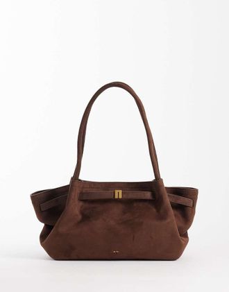 JW PEI Hana - Maxi borsa in camoscio sintetico marrone scuro