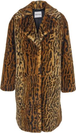 Stand Studio Leopard Motief Ecofur Bruine Jas Vrouw - Dames - Mantel - Bruin - XS - Jassen